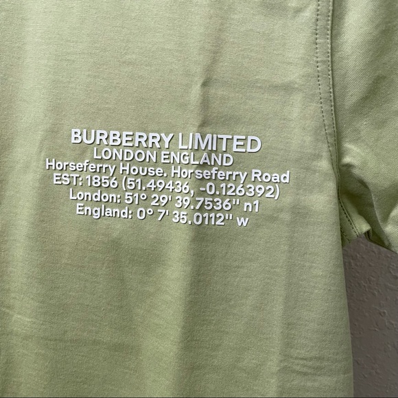 New Burberry Mist Green coordinates print logo tee - Picture 11 of 11